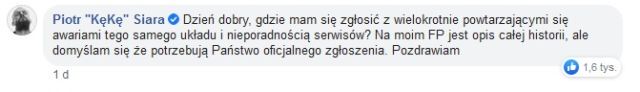 Piotr „KęKę” Siara skarży się na Facebooku na swój samochód marki Kia