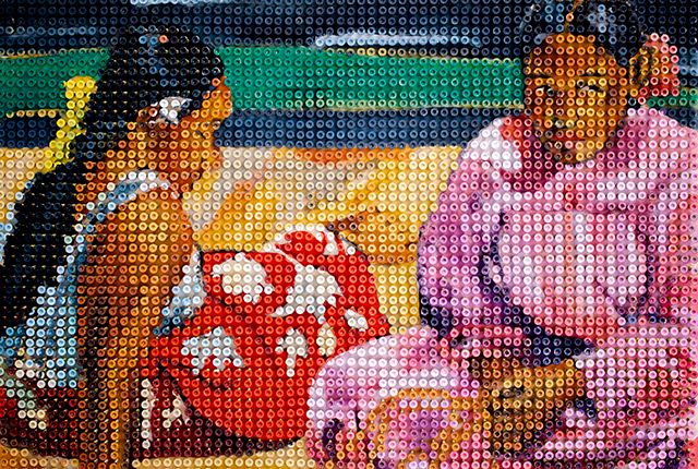 Tahitańskie kobiety na plaży. Galeria firmy Klimas Wkręt-met