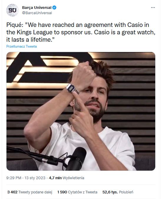 Gerard Pique ogłasza współpracę z Casio