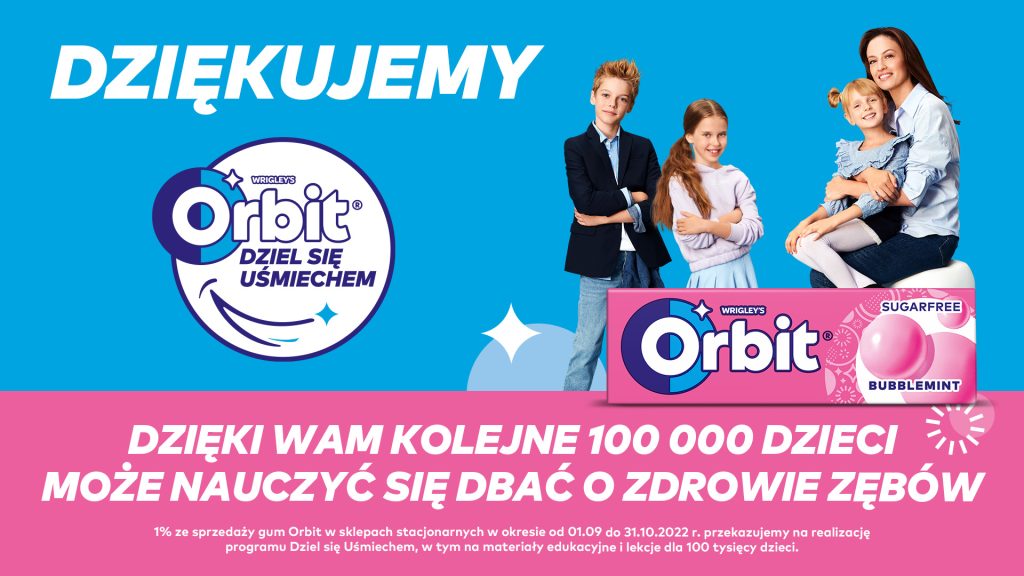 Magdalena Różczka w kampanii reklamowej programu Orbit „Dziel się uśmiechem”