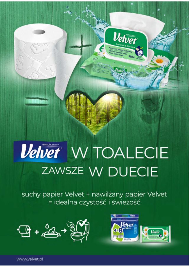 Velvet promuje użycie dwóch papierów w toalecie