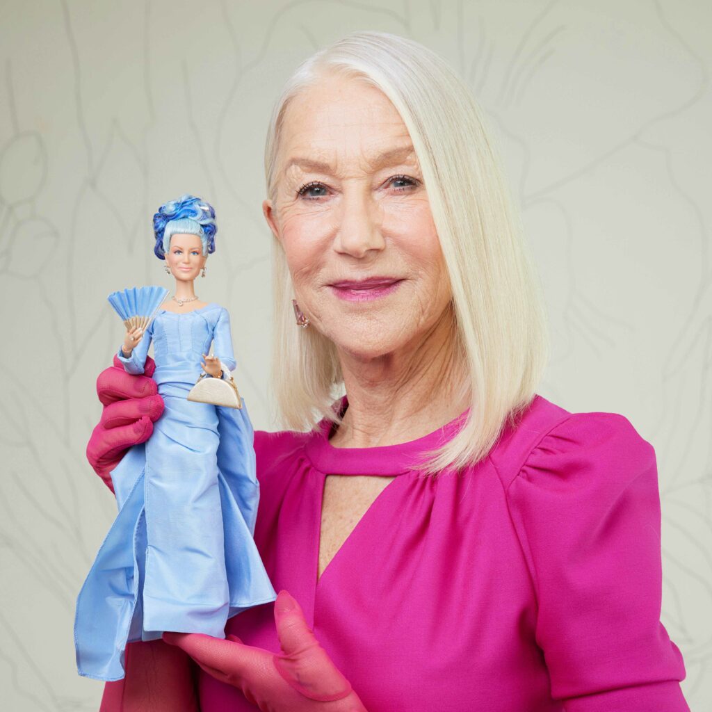 Helen Mirren z własną lalką Barbie